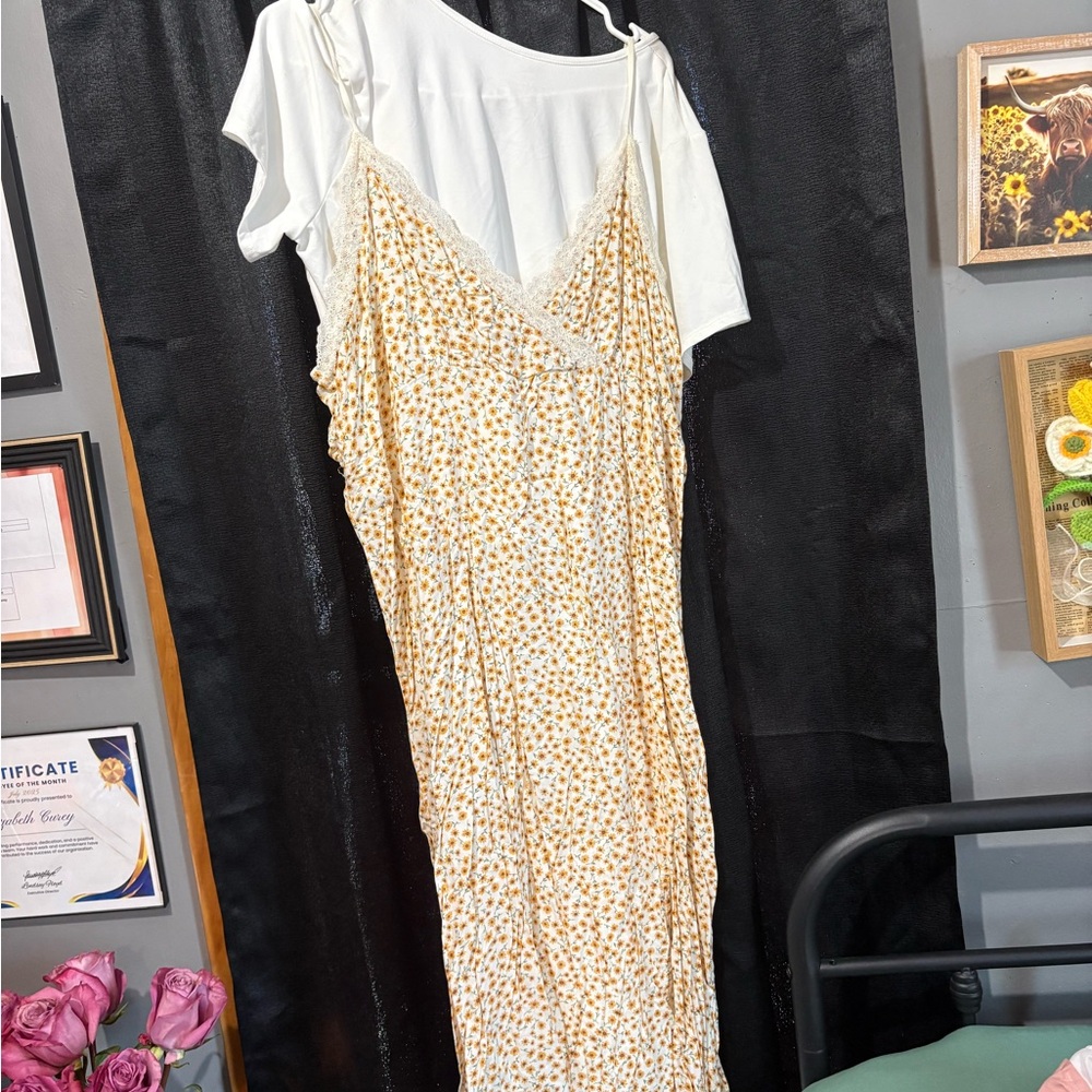 No Boundaries Cream Floral Maxi Dress